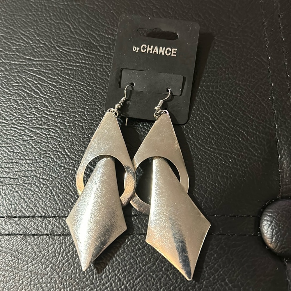 Abstract silver earrings